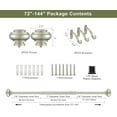 thumbnail image 5 of 72-144 Inches Curtain Rods for Window, 1 Inch Diameter Drapery Rod with Resin Finials, Ideal Adjustable Heavy Duty Single Curtains Rod for Bedroom, Living Room Decoration, Matte Silver, 5 of 10