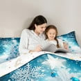 thumbnail image 4 of Feelyou Snowflake Tree Bedding Comforter Set 7pcs, Happy New Year King Bedding Sets, Blue Christmas Theme Reversible Bed Sheets, Lightweight Room Decor, 4 of 7