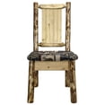 thumbnail image 4 of Glacier Country Collection Side Chair - Woodland Upholstery, w/ Laser Engraved Bronc Design, 4 of 9