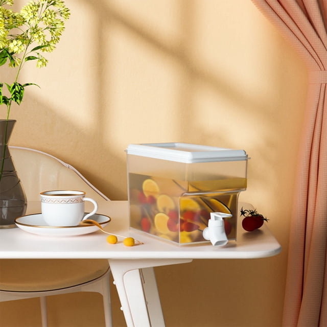 EGNMCR Kitchen Gadgets, Kitchen Accessories 3.5L Large Capacity Ice Kettle, Drink Container With Lid, Home Refrigerator Cold Kettle With Tap Fruit Tea Lemon Kettle Drink Container