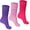 Rose,Pink,Purple, variant on Women Slouch Socks 3 Pairs Long Cotton Knee High Thick Scrunch Socks