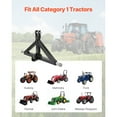 thumbnail image 2 of KFFKFF 3 Point Hitch Receiver with 2 in Receiver, 3,000 lbs Capacity, Heavy Duty Tractor Tow Drawbar Adapter,  3pt Quick Hitch Attachment, Compatible with Kubota, Mahindra, 2 of 9
