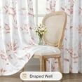 thumbnail image 4 of Non-See-Through Light Grey and White Privacy Sheer Curtains 52 X 63 Inch Length 2 Panels, Leaf Floral Printed Light Filtering Semi Sheer Window Curtains Drapes for Bedroom Living Room, 4 of 8