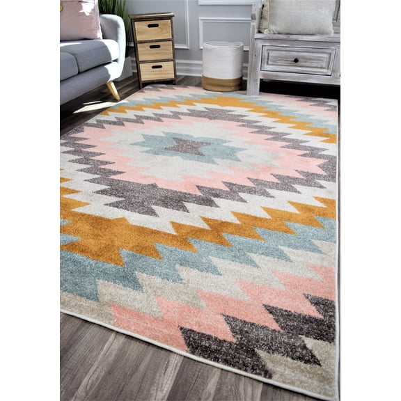 Rugs America Sahara Blush Collection Desert Rose SB10B Moroccan Tribal Area Rug 5'0"x7'0"