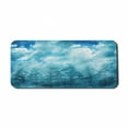 thumbnail image 1 of Grunge Computer Mouse Pad, Grunge Abstract Illustration with Night Forest Cloudy Sky Nature Landscape Picture, Rectangle Non-Slip Rubber Mousepad X-Large, 35" x 15", Blue Teal, by Ambesonne, 1 of 2