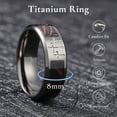 thumbnail image 5 of King Will Cross Ring for Men Gunmetal Gray Plated Titanium Wedding Band Brown Camouflage Inlay Wedding Ring 8mm Width Faith Collection Comfort Fit Size 10, 5 of 7