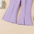 thumbnail image 6 of NAISIBABY Girls Outfit Set, Ruffles Short Sleeve T-Shirt with Flat Fornt Wide Pants Cute Fashion Clothes 2-Piece Purple 7T, 6 of 9