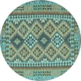 thumbnail image 1 of Ahgly Company Indoor Round Oriental Light Blue Traditional Area Rugs, 8' Round, 1 of 4