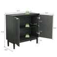 thumbnail image 5 of Modern Fluted Sideboard & Buffet Cabinet-Adjustable Shelves, Solid Wood Legs & Vertical Grooved Design,Versatile Accent Cabinet for Dining Room,living room Storage,Black, 5 of 9