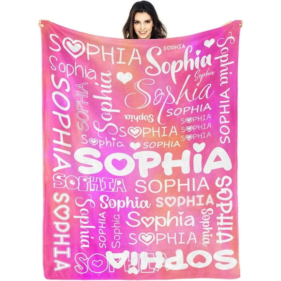 Personalized Blankets with Name - Custom Name Blanket for Adults Kids - Personalized Gifts for Birthday Anniversary for Women Men