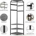 thumbnail image 4 of Corner Hall Tree with Shoe Bench,Entryway Coat Rack with 6 Double Hooks,Floor Standing Clothes Rack Shoes Shelf Organizer for Home Office Bedroom, 4 of 6