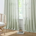 thumbnail image 3 of Soft Green Pinch Pleated Semi Sheer Curtains Textured Linen Blended Light Filtering Window Curtains 120 inch for Living Room Bedroom Patio Pinch Pleat Drapes with Hooks 10FT 60" Wx120 Lx1, 3 of 15