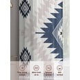 thumbnail image 6 of Blue Beige Boho Sheer Curtains 72 Inch Length 2 Panels Set, Vintage Ethnic Tribal Southwestern Voile Window Treatment Rod Pocket Curtains Sheers Drapes for Bedroom/Living Room/Kitchen 52"x72"x2, 6 of 7
