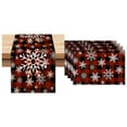 thumbnail image 2 of Cinvoph 5pcs Christmas 13"x72" Table Runner and 12"x18" Placemat Set Plaid Snowflake Runner & Xmas Table Mat for Holiday Kitchen Dining Decoration, 2 of 6