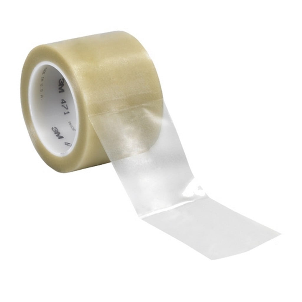 3M™ 471 Vinyl Tape, 5.2 Mil, 3" x 36 yds., Clear, 12/Case (T968471C)