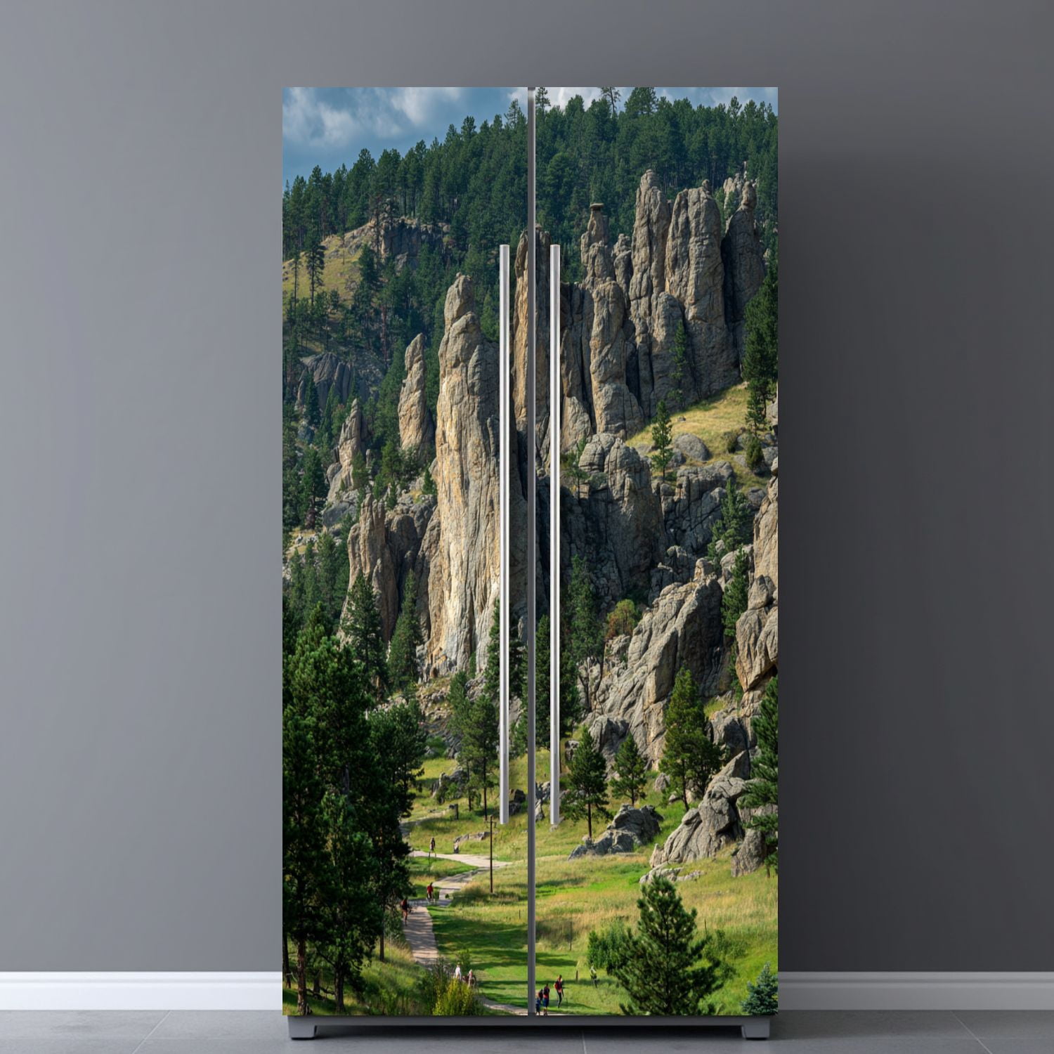 Self Adhesive Vinyl Refrigerator Wrap Set flatirons boulder colorado among boulderss pictures Door Mural Removable Fridge Sticker Peel and Stick&nbsp;Full Door Cover Decal Kitchen Bar Decor