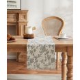 thumbnail image 2 of 100% Cotton French Pastoral Table Runners, 13x108 Inch Black Farmhouse Table Runners 108 Inches Long, Vintage Flowers Print Home Decors, 2 of 6