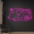 thumbnail image 3 of Handmadetneonsign Custom Pig Led Sign, Sleeping Pig Led Light, Pig Laying Down Neon Sign, Love Pig, 3 of 5