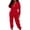 Red, variant on Staron Fall Winter Long Sleeve Hooded Jumpsuit for Women Casual Loose Comfy Homewear Romper with Pockets, Red L