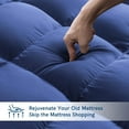 thumbnail image 5 of ELEMUSE Cal King Navy Blue Cooling Mattress Topper for back pain, Extra Thick Mattress pad Cover, Plush Soft Pillowtop with Elastic Deep Pocket, Overfilled down alternative filling, 5 of 7
