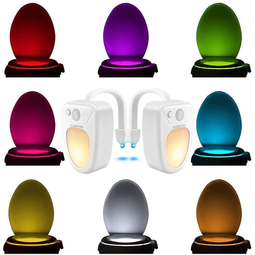 Modern Battery Operated 8 Colour Changing Toilet Seat Pan Lamp Night Light 