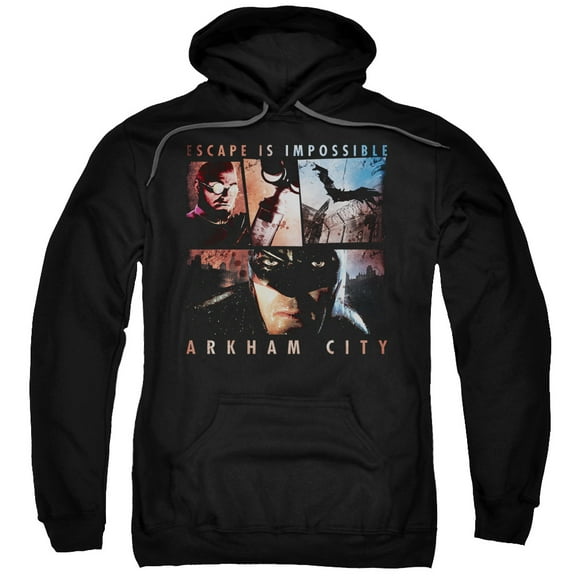 Batman Arkham City Escape Is Impossible Adult Pullover Hoodie Sweatshirt Black