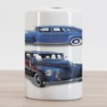 thumbnail image 2 of Vintage Car Ceramic Toothbrush Holder, Picture of Old Antique Cars Historical Automobile Nostalgic in Vintage Style, Decorative Versatile Countertop for Bathroom, 4.5" X 2.7", Blue Red, by Ambesonne, 2 of 4