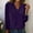 Purple, variant on Antqov Sequin Tops for Women, Solid Color V Neck Long Sleeve Pullover Basic Blouse, Daily Trendy Comfortable Casual Soft Tees Work Dress Shirt