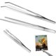 thumbnail image 1 of 3 pcs Stainless Steel Tweezers Serrated Tip Straight Tweezers Curved Tweezers, 1 of 3