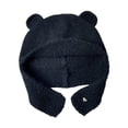 thumbnail image 1 of Gorro de punto Yinane con orejas de oso gorro con orejeras negro, 1 of 8
