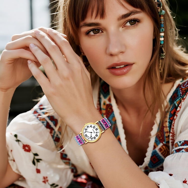 Avaner Stretch Band Watch for Women: Bohemia Flower Easy  display picture 1
