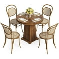 thumbnail image 2 of Fnova 31.5" Solid Wood Round Dining Table for 2 People, Modern Farmhouse Pedestal Kitchen Table, Small Dinner Table for Dining Room, Kitchen, Living Room, Apartment, Small Spaces, 2 of 6