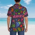 thumbnail image 4 of Pofeuu Berry Fruits Print Hawaiian Shirt for Men Sleeves Casual Button Down Summer Beach Dress Shirts T-Shirts,Small, 4 of 7