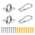 thumbnail image 1 of M5 Eyelet Bracket Set Square Hook Plate and Hook, Silver, 1 of 7