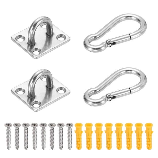 M5 Eyelet Bracket Set Square Hook Plate and Hook, Silver