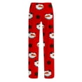 thumbnail image 4 of Lumtrix Christmas Pajama Pants Women Funny Snowman Graphci Lounge Pants Casual Elastic Waist Palazzo Pants Winter Pajamas Red XL, 4 of 6