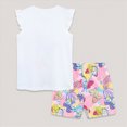 thumbnail image 4 of Paguaki Toddler Girls Summer Clothes Kids 1T 2T 3T 4T Short Sleeve Letter T-Shirt Tops + Shorts Outfits Sets, 4 of 7