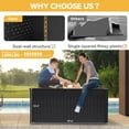 thumbnail image 5 of Dextrus 260 Gallon Waterproof Resin Deck Box, Lockable, for Patio Furniture & Garden Tools, Black, 5 of 6