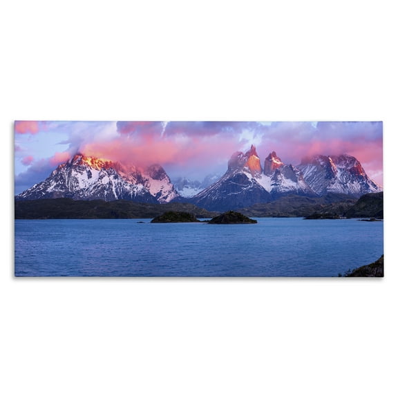 Stupell Industries Sunrise over Peaks Landscape & Nature Photography Wrapped Canvas Art Print Wall Art, 24 x 10