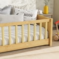 thumbnail image 6 of Mirightone Twin Size Floor Bed with Rails, Twin Montessori Bed with Built-in Book Rack for Boys & Girls, Natural, 6 of 7