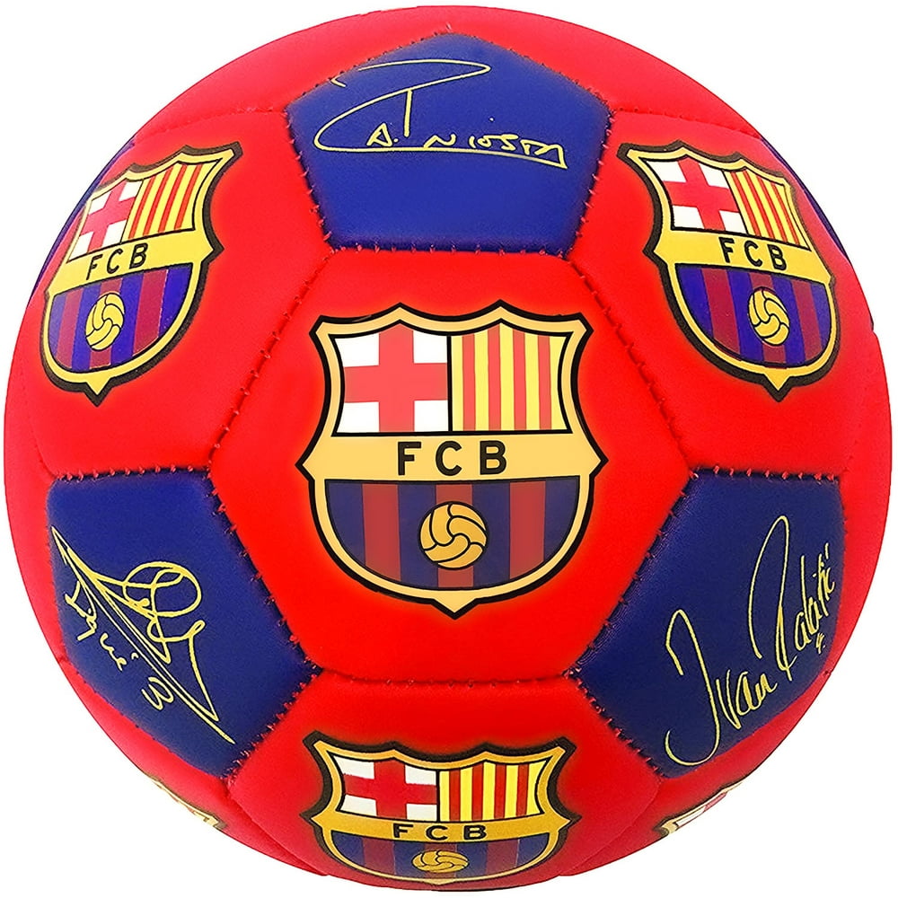 Barcelona Soccer Ball (Size 5), Licensed FC Barcelona Players Signature