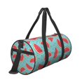 thumbnail image 3 of Xecao Watermelon print Round Travel Duffel Bag is a foldable gym bag with an inner pocket, perfect for travel sports, 3 of 8