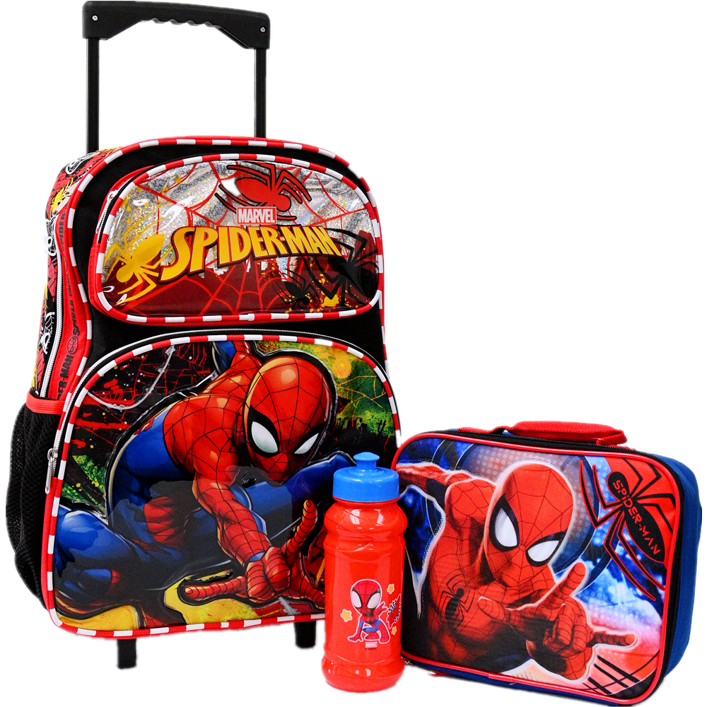 Marvel Spiderman 16 Backpack with Lunch Bag and Water Bottle