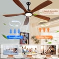 thumbnail image 4 of Ceiling Fans 60 Inch wood Ceiling Fan with light, Low Profile Ceiling Fan with Remote Control,Noiseless Reversible DC Motor with Timer60,Table Fans, 4 of 7