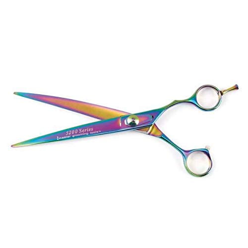 MPPMGT Professional Quality Dog Grooming Rainbow Series Curved Steel Shears Pick Size (8.5")