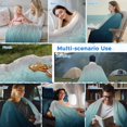 thumbnail image 5 of Grey Turquoise Ombre Cooling Blanket,Lightweight Summer Throw Blanket with Double Sided Cold Effect,Teal Modern Geometric Striped Abstract Art Picnic Blankets Bed Sheet for Hot Sleepers 50"x60", 5 of 8