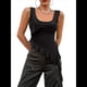 thumbnail image 1 of Top Corto Y2K para Mujer, para Salir, de Verano, Sin Mangas, Asimétrico, de , Ajustado, para Fiesta. Negro XL, 1 of 7