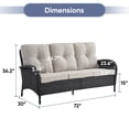 thumbnail image 7 of POCASSY 72" Wide Patio Couch Furniture Black Wicker Outdoor Sofa Weather Resistant Rattan with Deep Seat for Patio Backyard Porch, Beige, 7 of 7