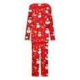 thumbnail image 5 of Puntoco Conjunto de pijama con pantalones largos y cuello en V con estampado navideño para mujer, 5 of 5
