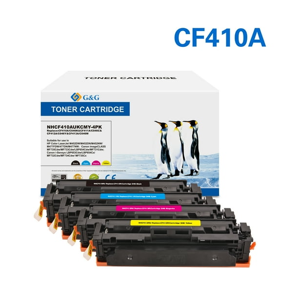 G&G Compatible Toner Cartridgefor CF410A LaserJet Pro M452nw MFP M477fdn BCMY 4-Pack